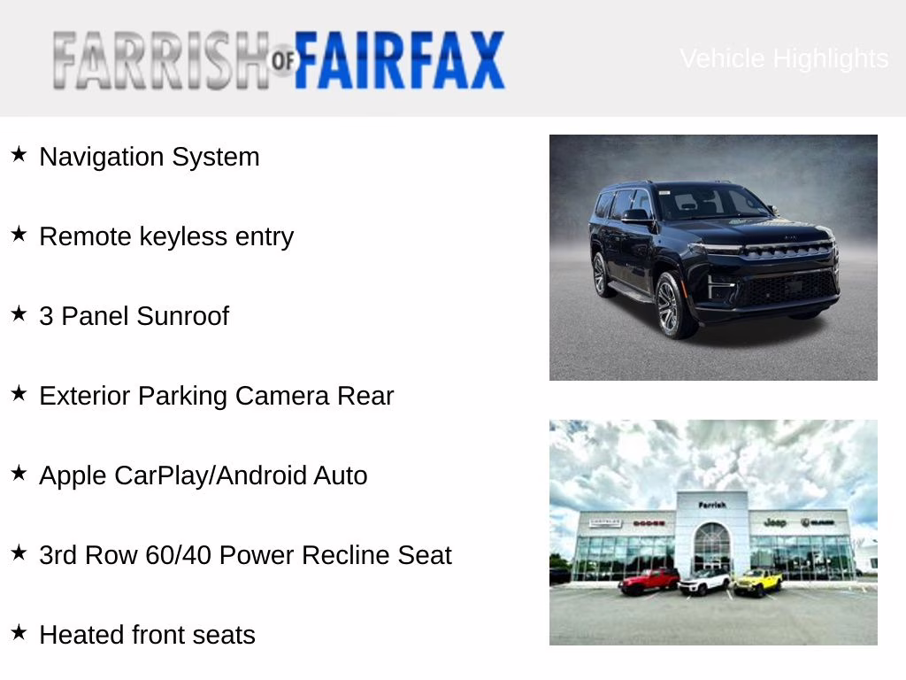 2026 Black Jeep Grand Wagoneer Base 4X4 SUV