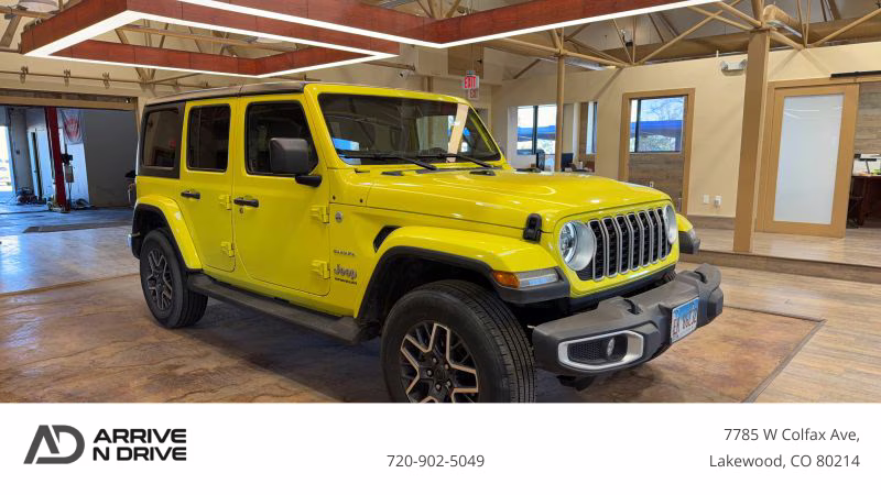 2024 Yellow Jeep Wrangler 4 Door Sahara Sport Utility 4D 4X4
