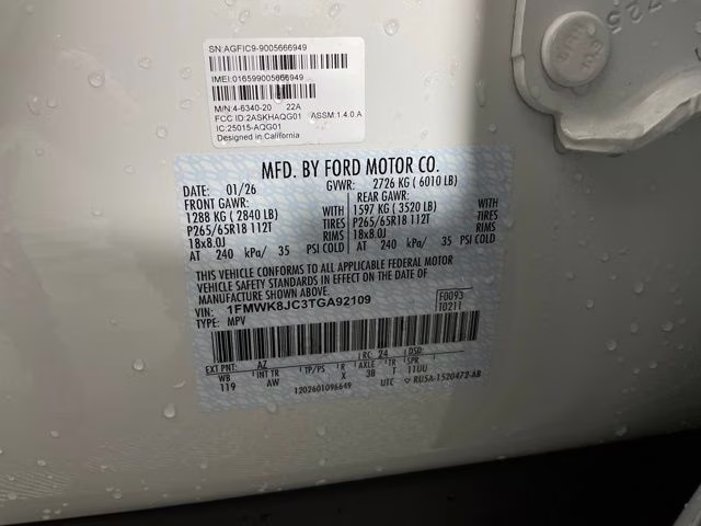 2026 White Metallic Ford Explorer Tremor 4X4 SUV