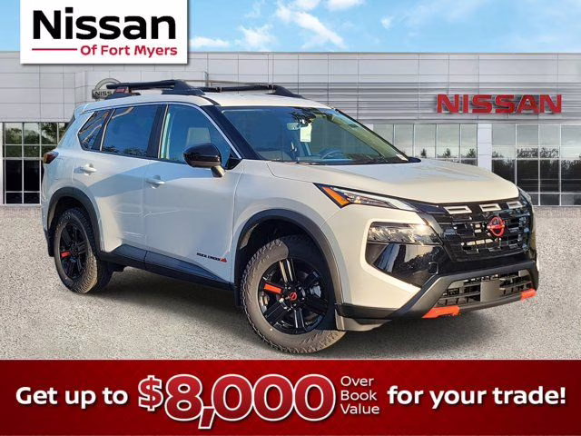 2026 Everest White Pearl Tricoat Nissan Rogue Rock Creek AWD SUV