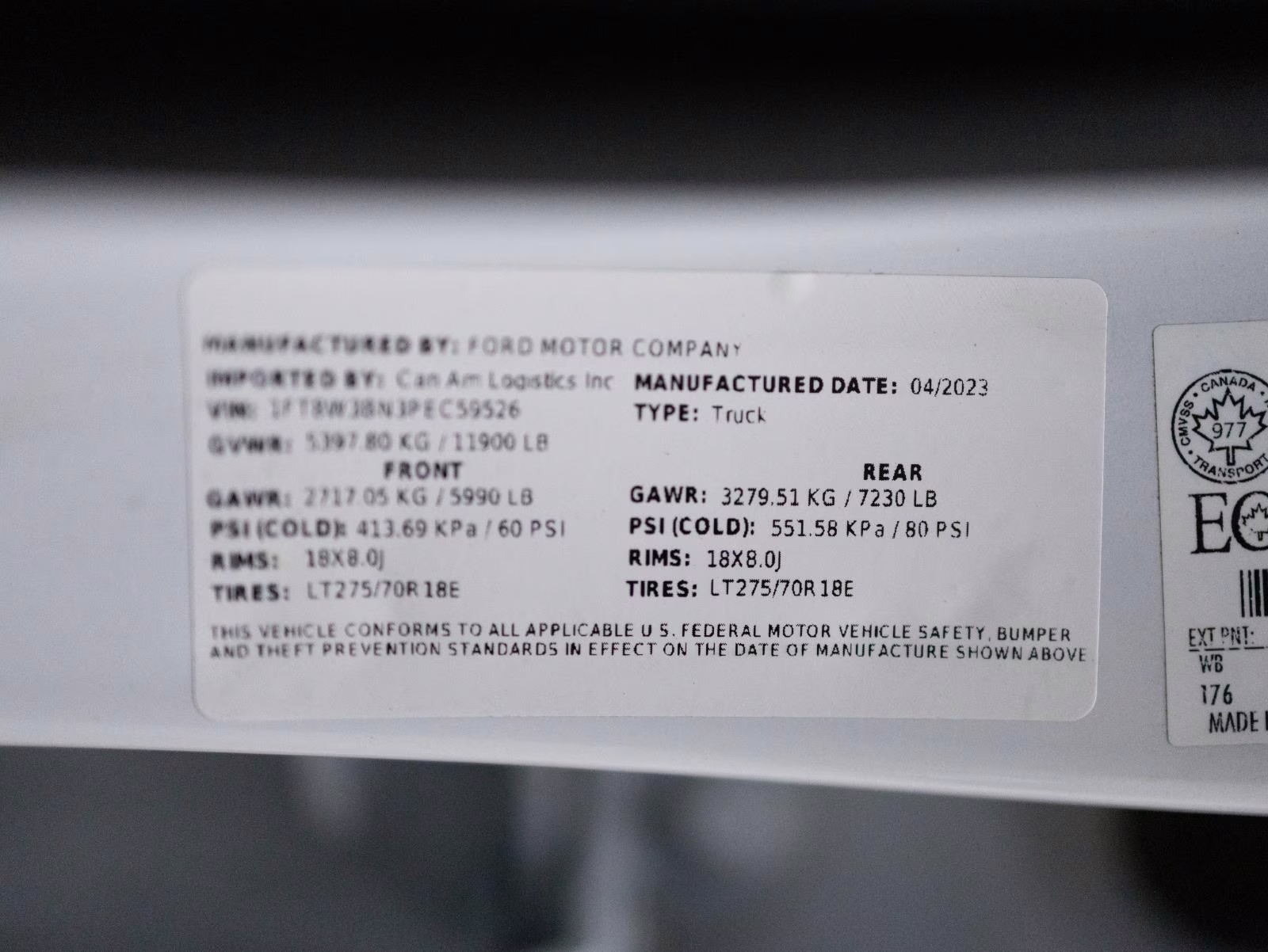 2023 Oxford White Ford Super Duty F-350 SRW XLT 4WD Crew Cab 6.75' Box 4X4 Truck