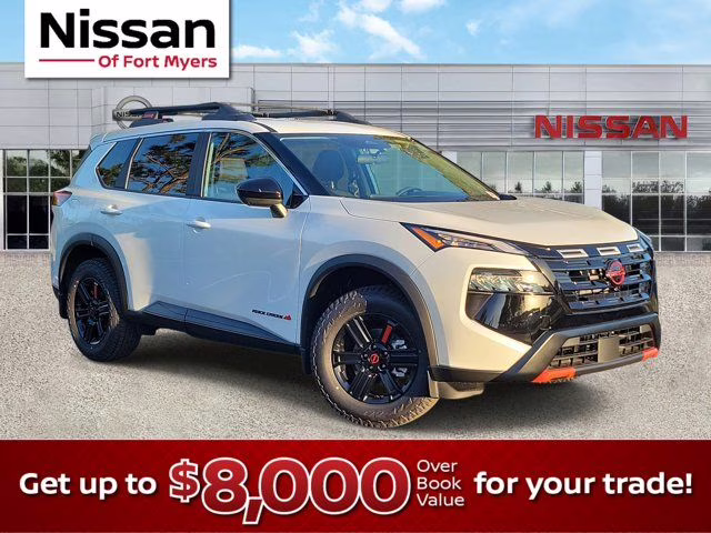 2026 Everest White Pearl Tricoat Nissan Rogue Rock Creek AWD SUV