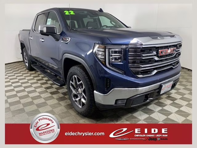 2022 Pacific Blue Metallic GMC Sierra 1500 SLT 4X4 Truck