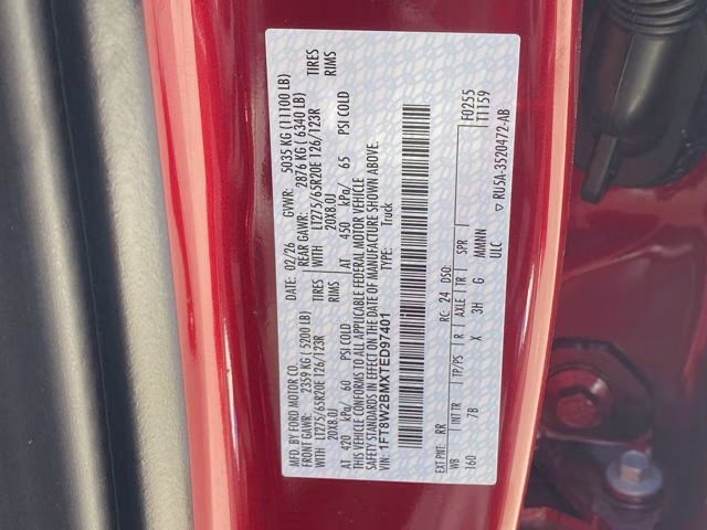 2026 Ruby Red Metallic Tinted Clearcoat Ford Super Duty F-250 SRW Platinum 4X4 Truck
