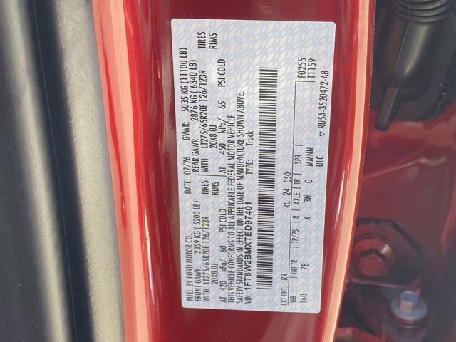 2026 Ruby Red Metallic Tinted Clearcoat Ford Super Duty F-250 SRW Platinum 4X4 Truck