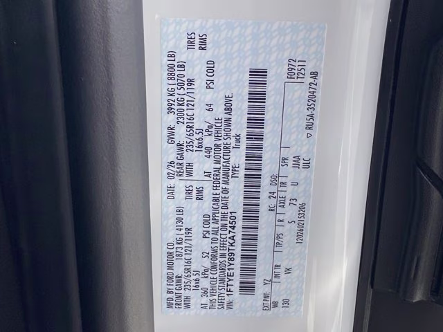 2026 Oxford White Ford Transit Cargo Van Base RWD Van