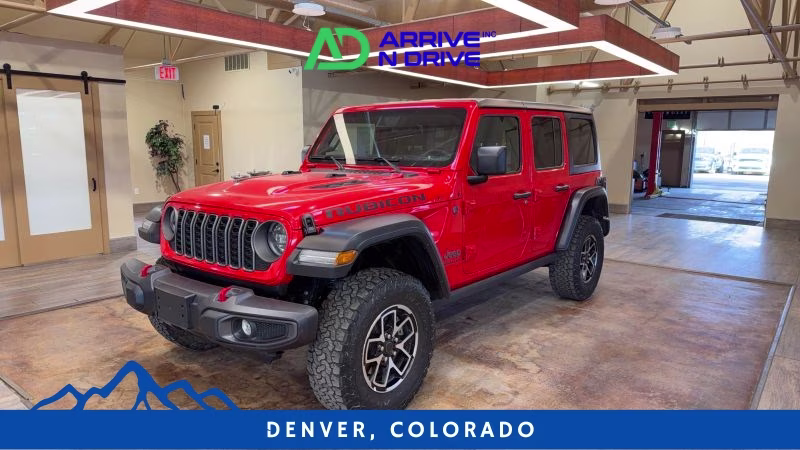 2025 Red Jeep Wrangler 4 Door Rubicon X Sport Utility 4D 4X4