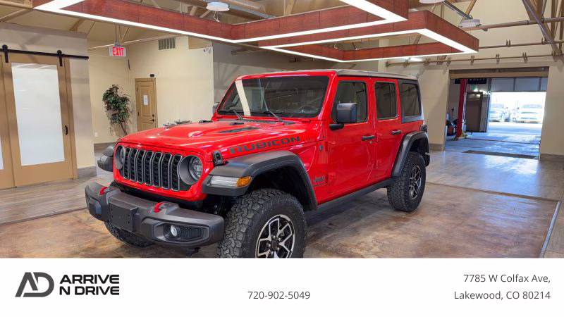 2025 Red Jeep Wrangler 4 Door Rubicon X Sport Utility 4D 4X4