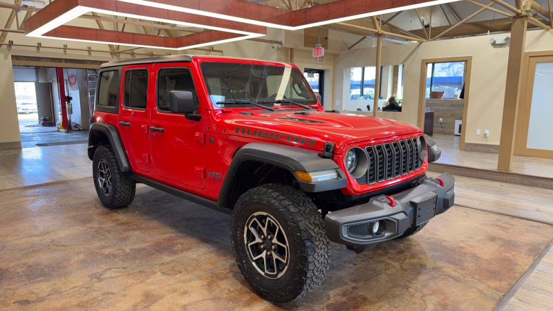 2025 Red Jeep Wrangler 4 Door Rubicon X Sport Utility 4D 4X4