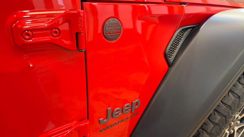 2025 Red Jeep Wrangler 4 Door Rubicon X Sport Utility 4D 4X4