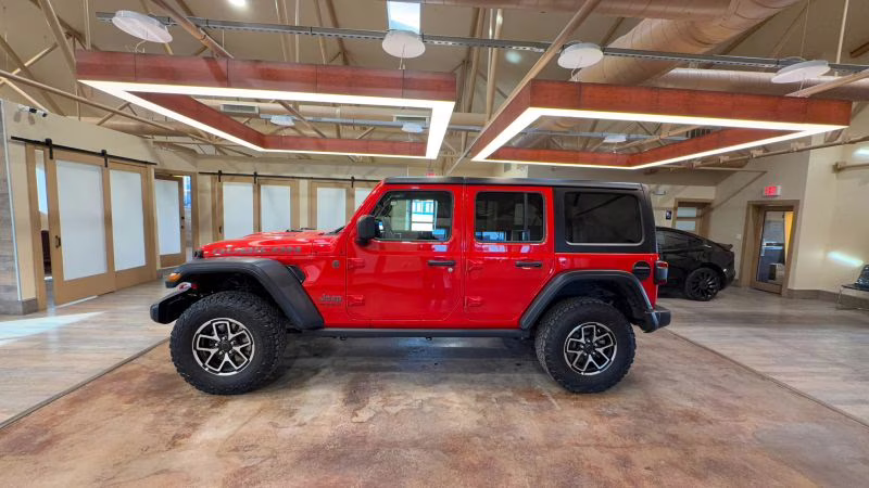 2025 Red Jeep Wrangler 4 Door Rubicon X Sport Utility 4D 4X4