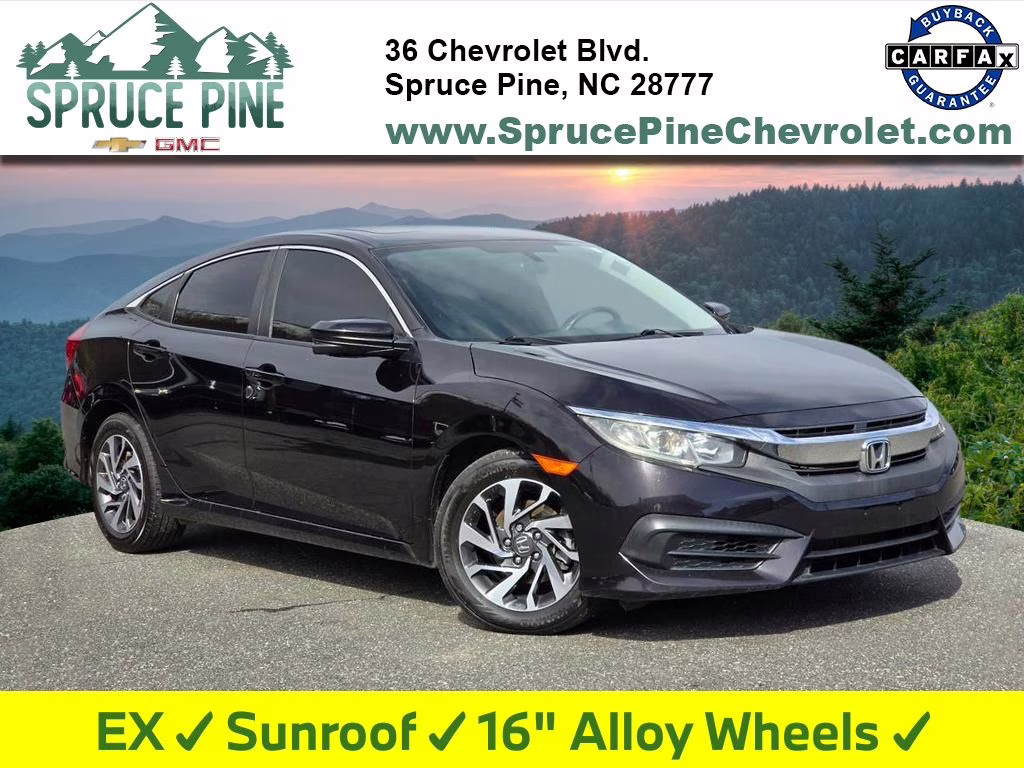 2018 Black Honda Civic EX FWD Sedan