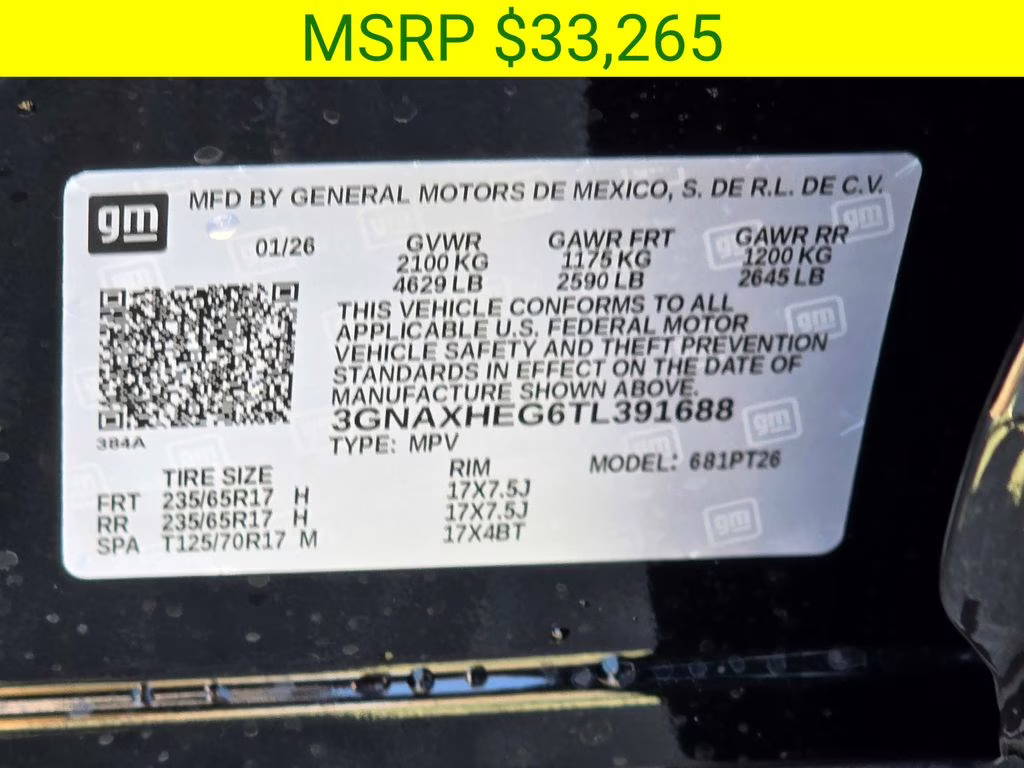 2026 Mosaic Black Metallic Chevrolet Equinox LT FWD SUV