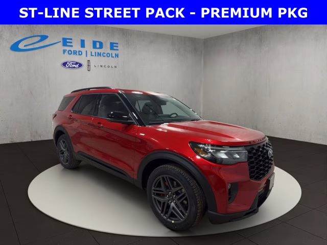 2026 Rapid Red Metallic Tinted Clearcoat Ford Explorer ST-Line 4X4 SUV