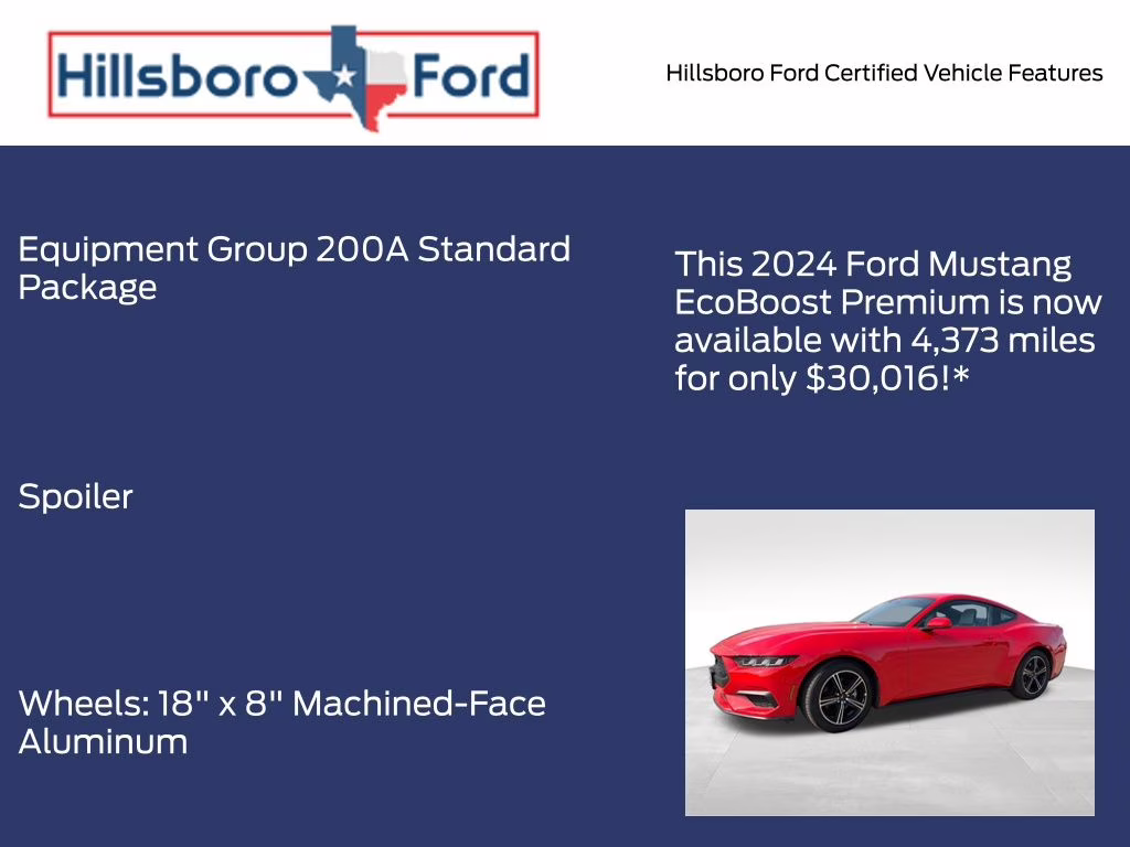 2024 Race Red Ford Mustang EcoBoost Premium RWD Coupe