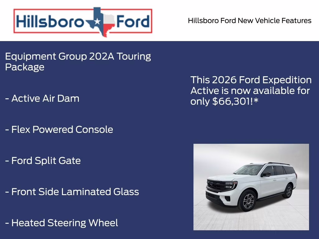 2026 Star White Metallic Tri-Coat Ford Expedition Active RWD SUV