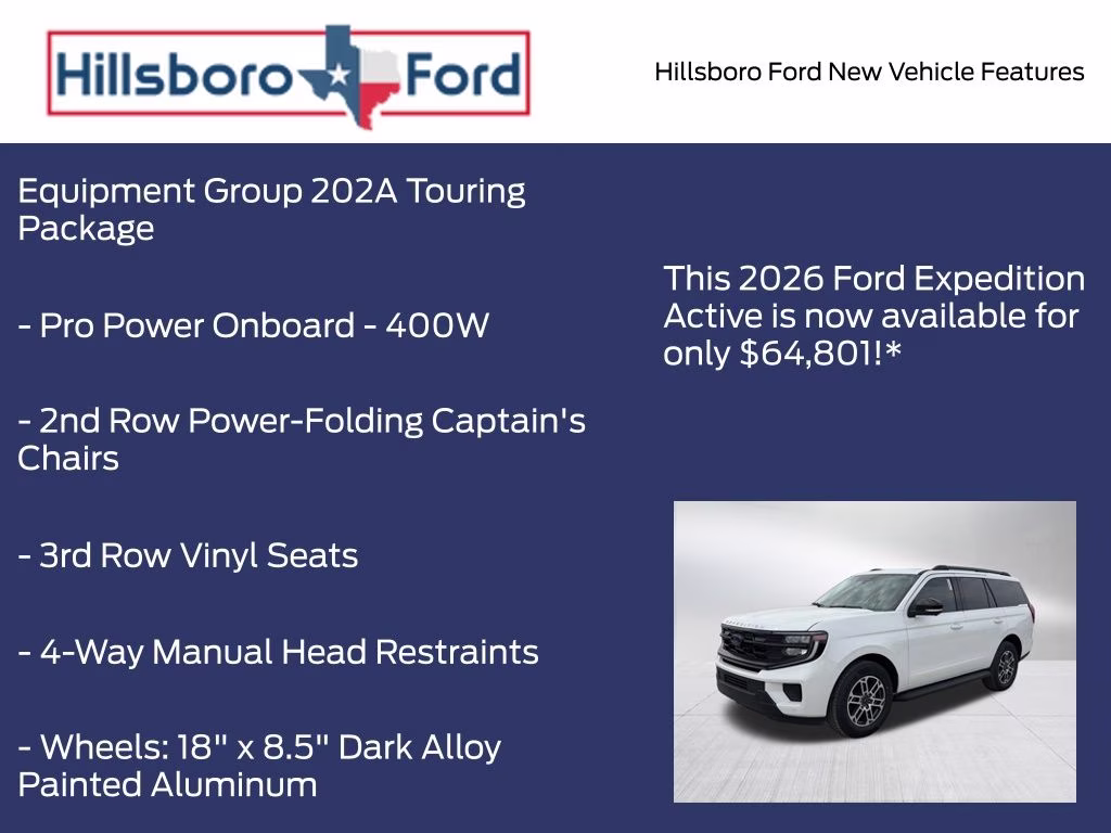 2026 Star White Metallic Tri-Coat Ford Expedition Active RWD SUV