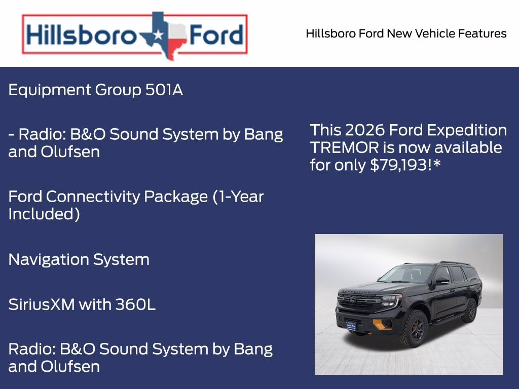 2026 Agate Black Metallic Ford Expedition Tremor 4X4 SUV