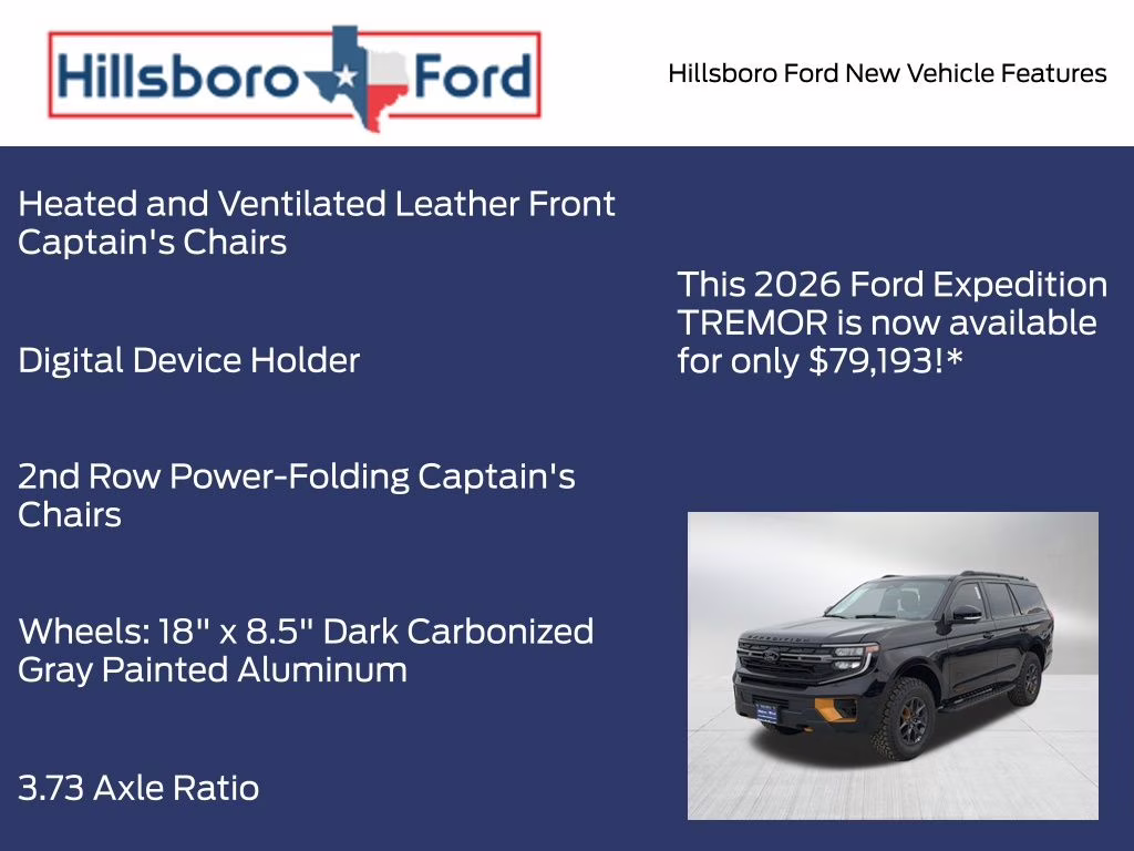 2026 Agate Black Metallic Ford Expedition Tremor 4X4 SUV