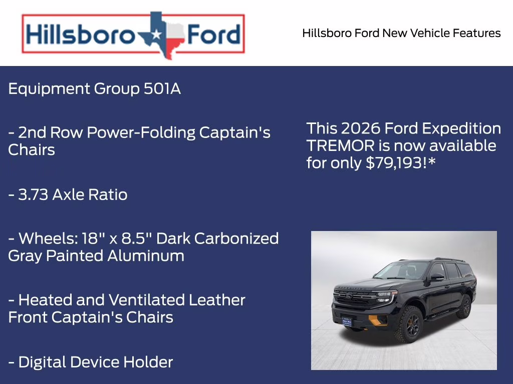 2026 Agate Black Metallic Ford Expedition Tremor 4X4 SUV