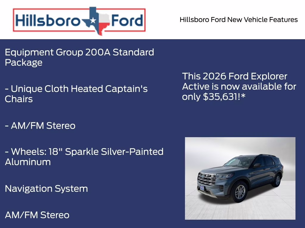 2026 Vapor Blue Metallic Ford Explorer Active RWD SUV