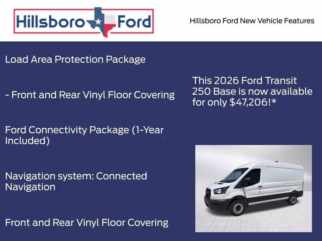 2026 Oxford White Ford Transit-250 Base RWD Van