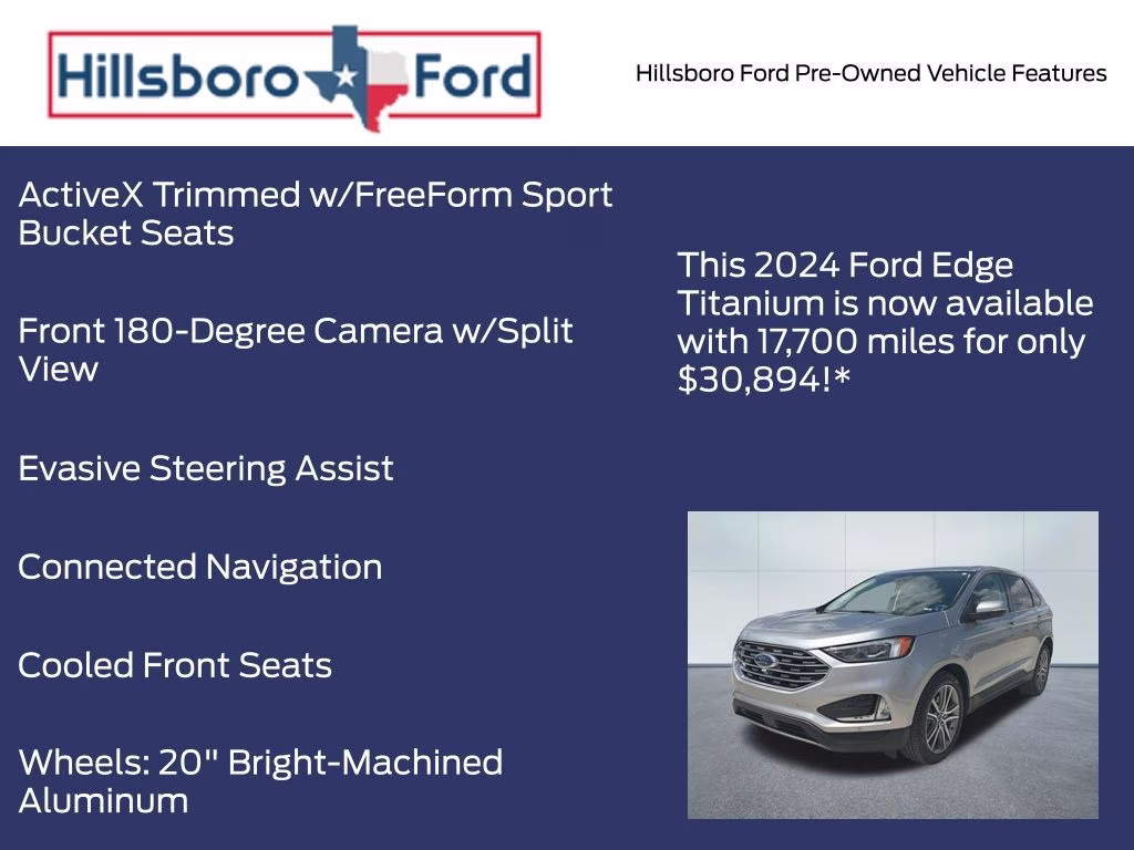 2024 Silver Metallic Ford Edge Titanium AWD SUV