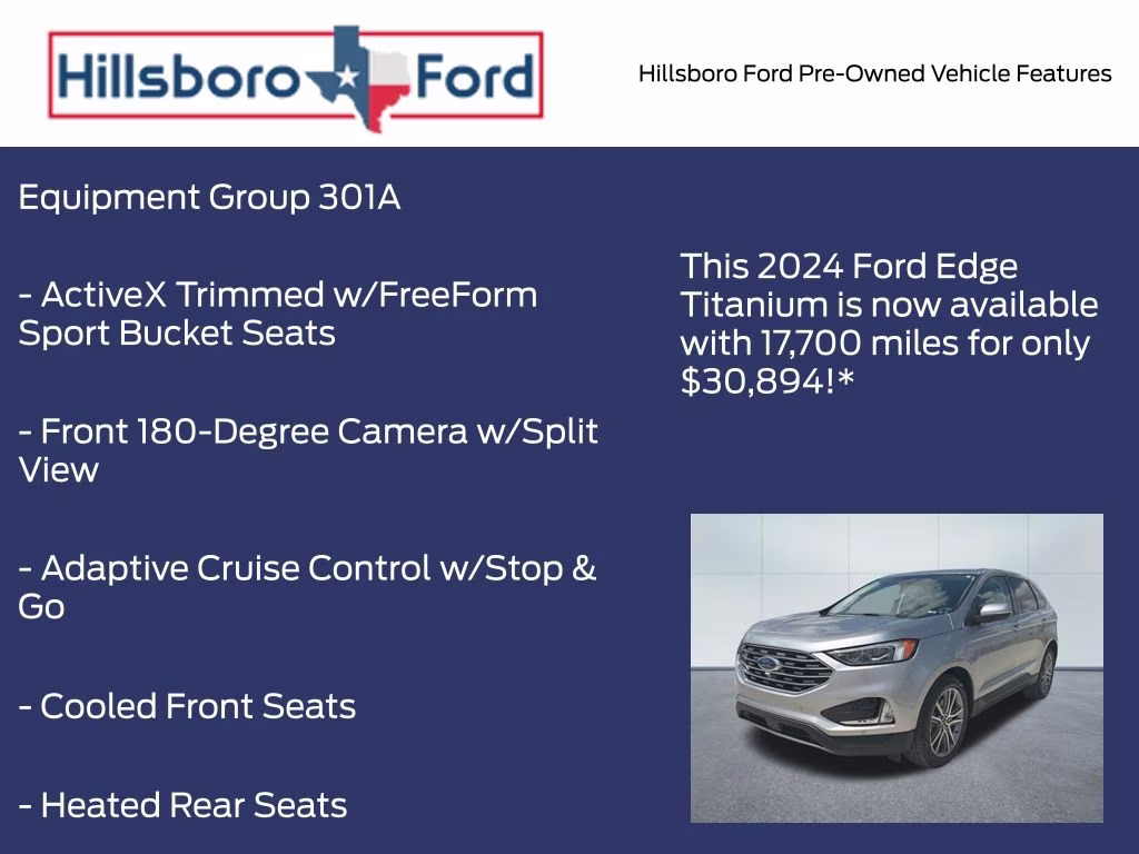 2024 Silver Metallic Ford Edge Titanium AWD SUV