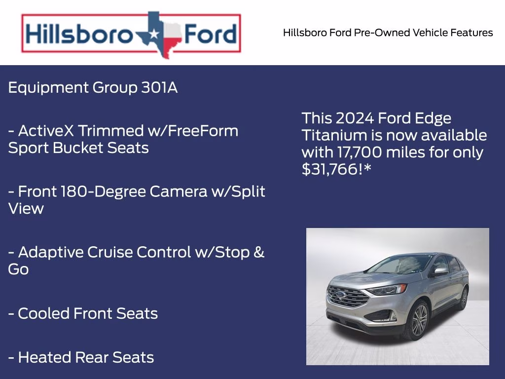 2024 Silver Metallic Ford Edge Titanium AWD SUV