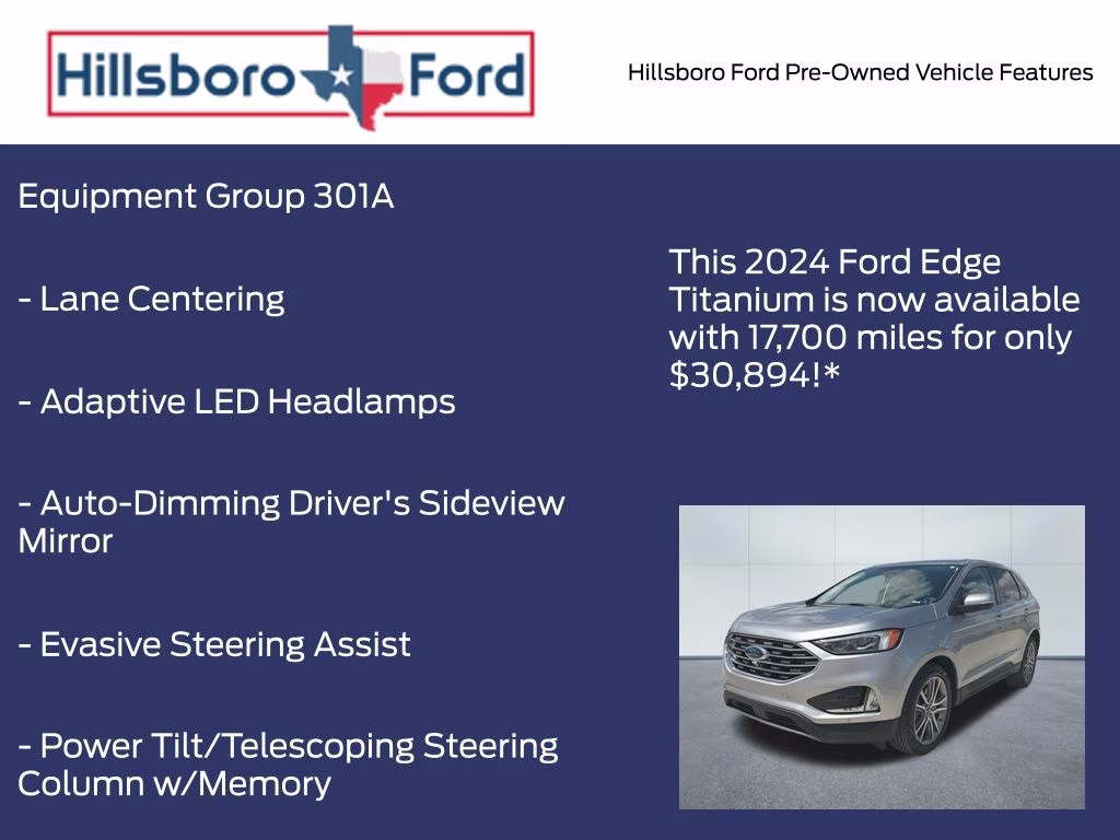 2024 Silver Metallic Ford Edge Titanium AWD SUV