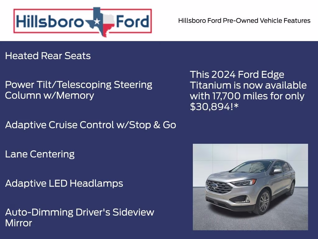2024 Silver Metallic Ford Edge Titanium AWD SUV