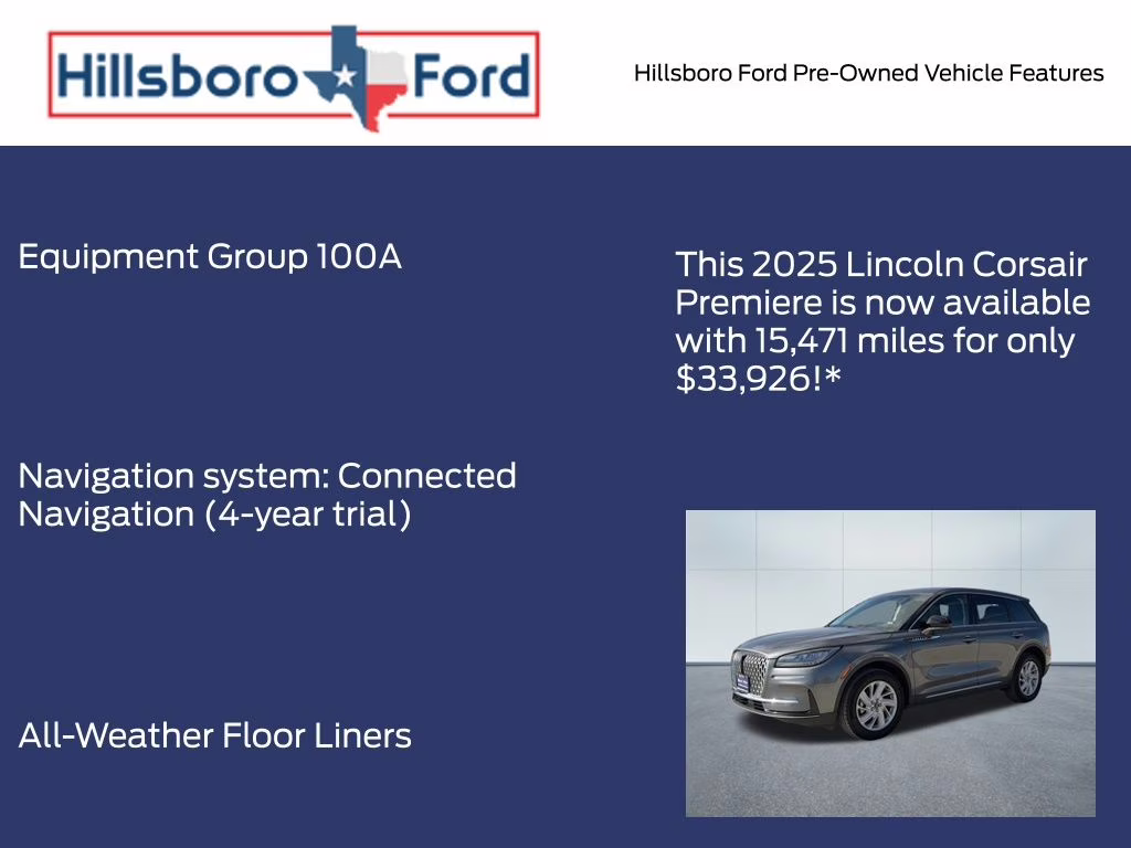 2025 Asher Gray Metallic Clearcoat Lincoln Corsair Premiere FWD SUV