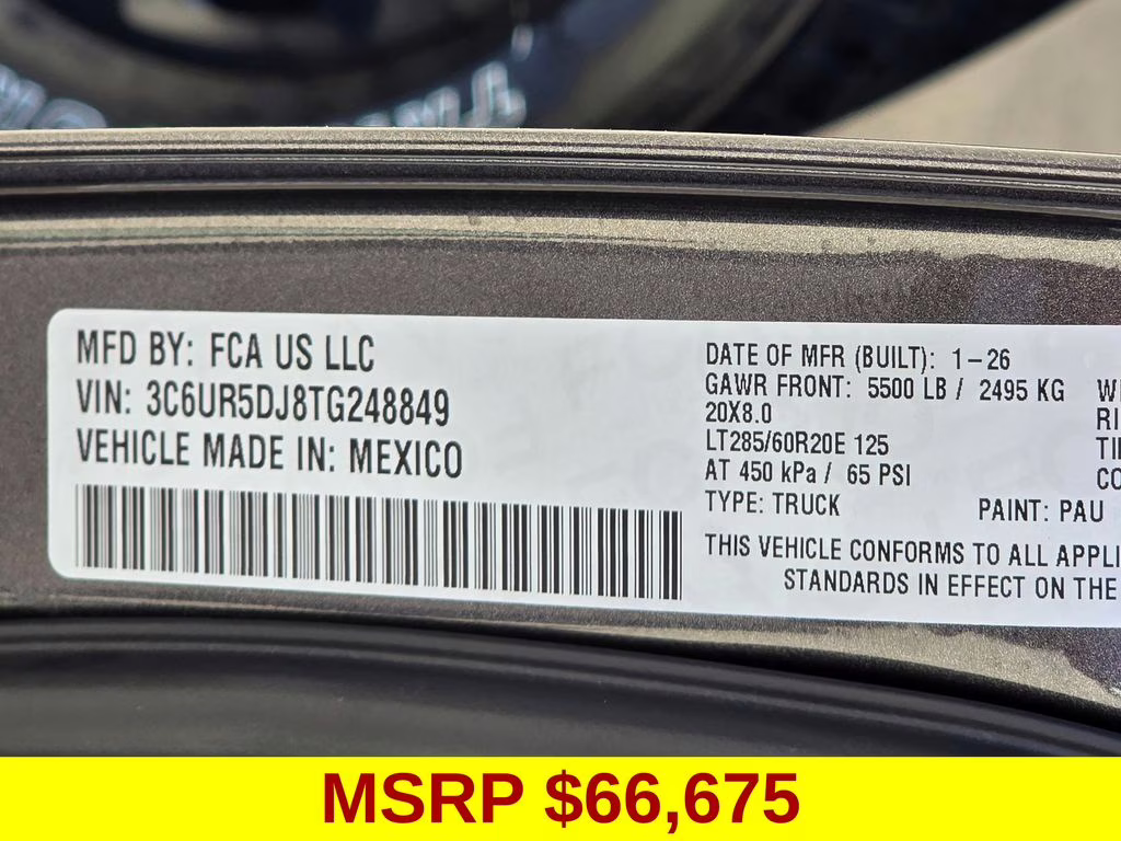 2026 Granite Crystal Metallic Clearcoat Ram 2500 Big Horn 4X4 Truck