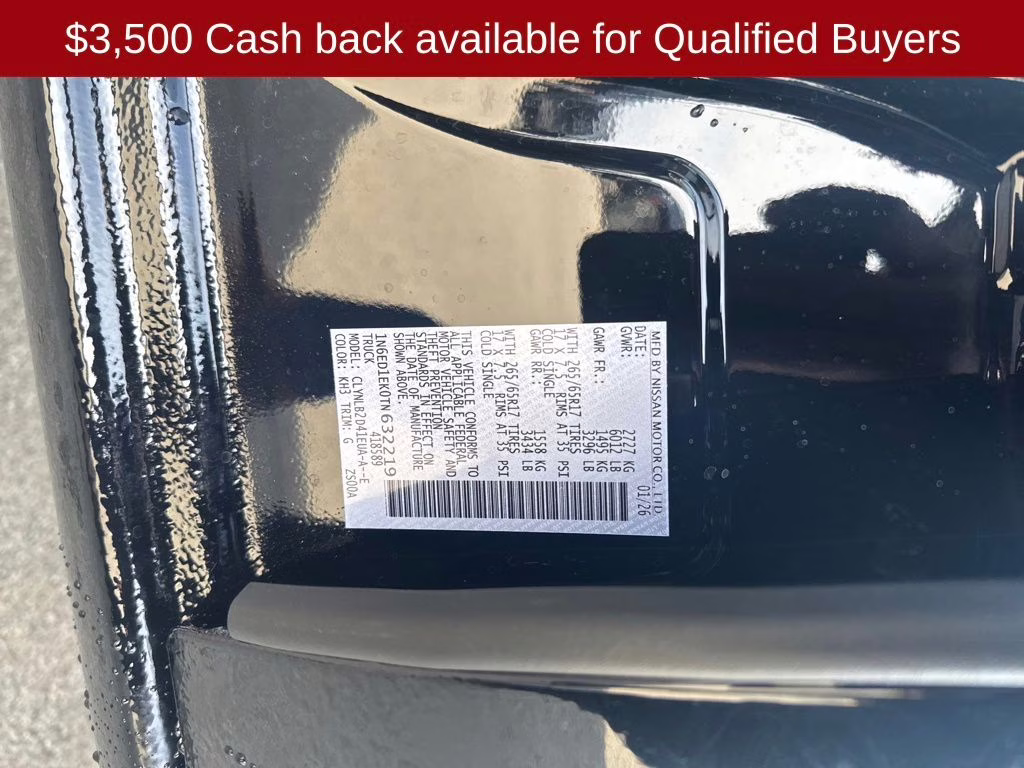 2026 Super Black Nissan Frontier SV 4X4 Truck