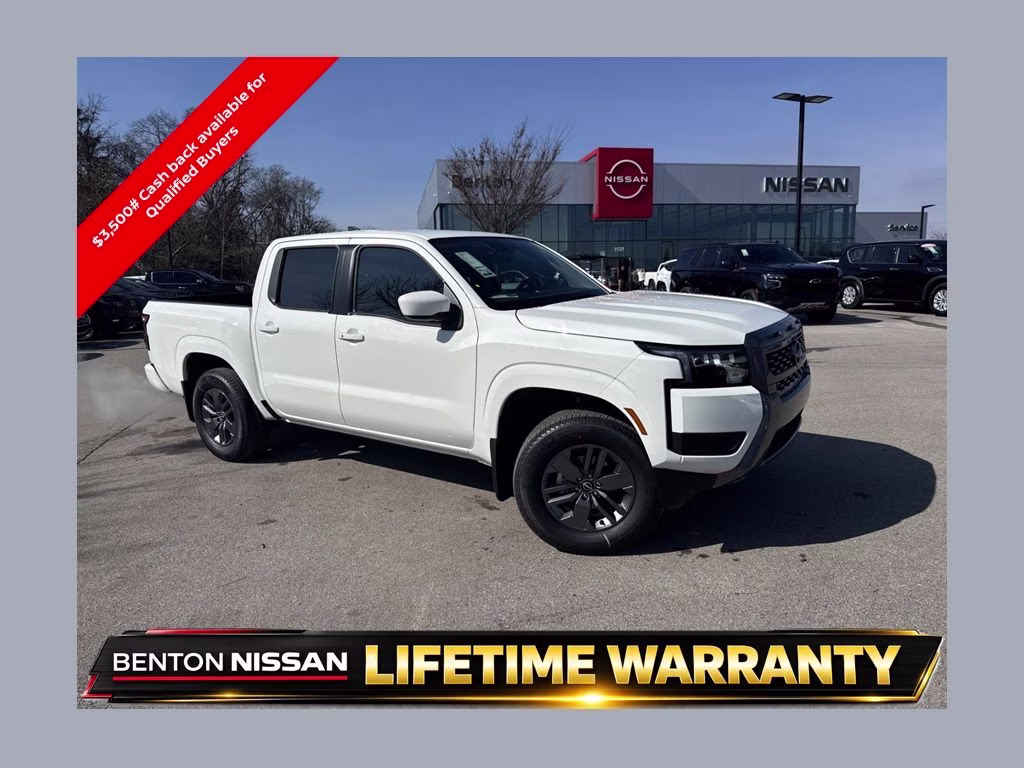2026 Glacier White Nissan Frontier SV 4X4 Truck