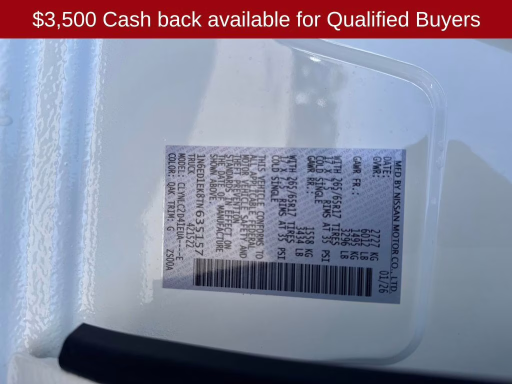 2026 Glacier White Nissan Frontier SV 4X4 Truck