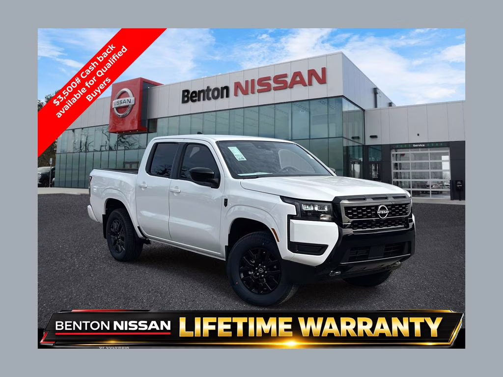 2026 Glacier White Nissan Frontier SV 4X4 Truck