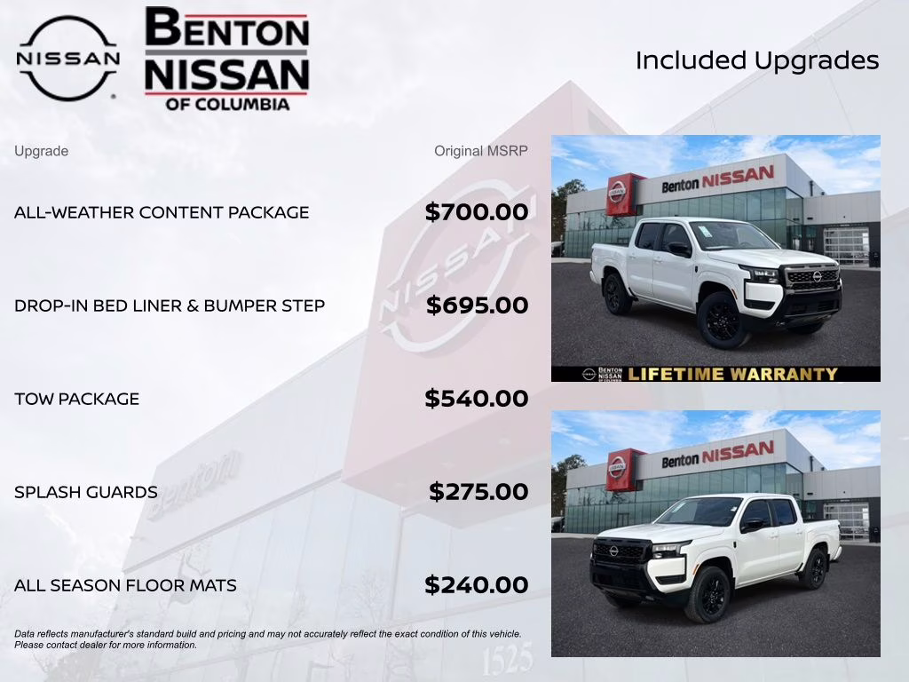 2026 Glacier White Nissan Frontier SV 4X4 Truck