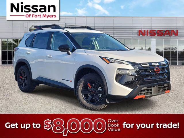 2026 Everest White Pearl Tricoat Nissan Rogue Rock Creek AWD SUV