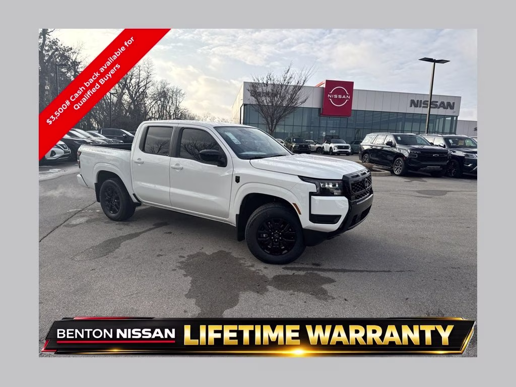 2026 Glacier White Nissan Frontier SV 4X4 Truck
