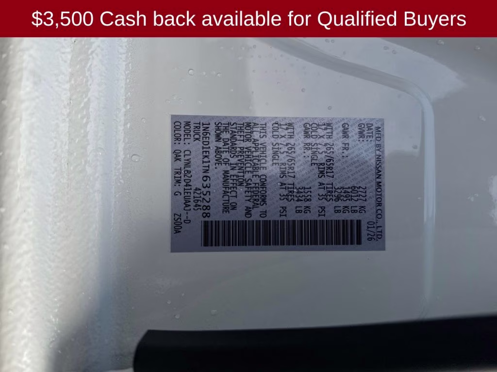2026 Glacier White Nissan Frontier SV 4X4 Truck