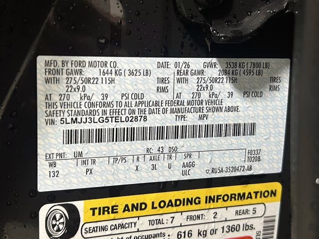 2026 Infinite Black Metallic Clearcoat Lincoln Navigator L Reserve 4X4 SUV