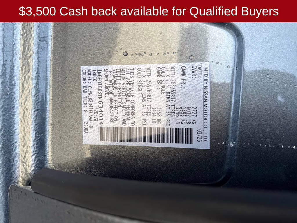 2026 Gun Metallic Nissan Frontier SV 4X4 Truck