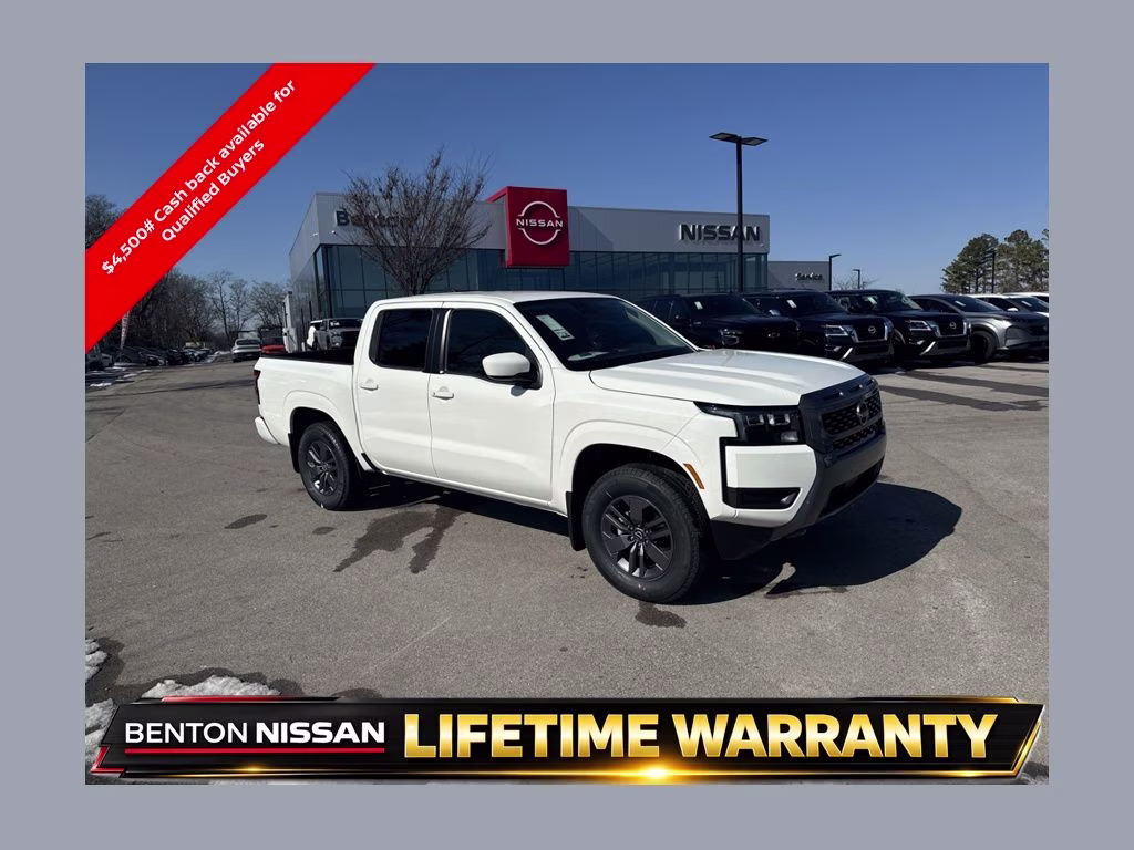 2026 Glacier White Nissan Frontier SV 4X4 Truck