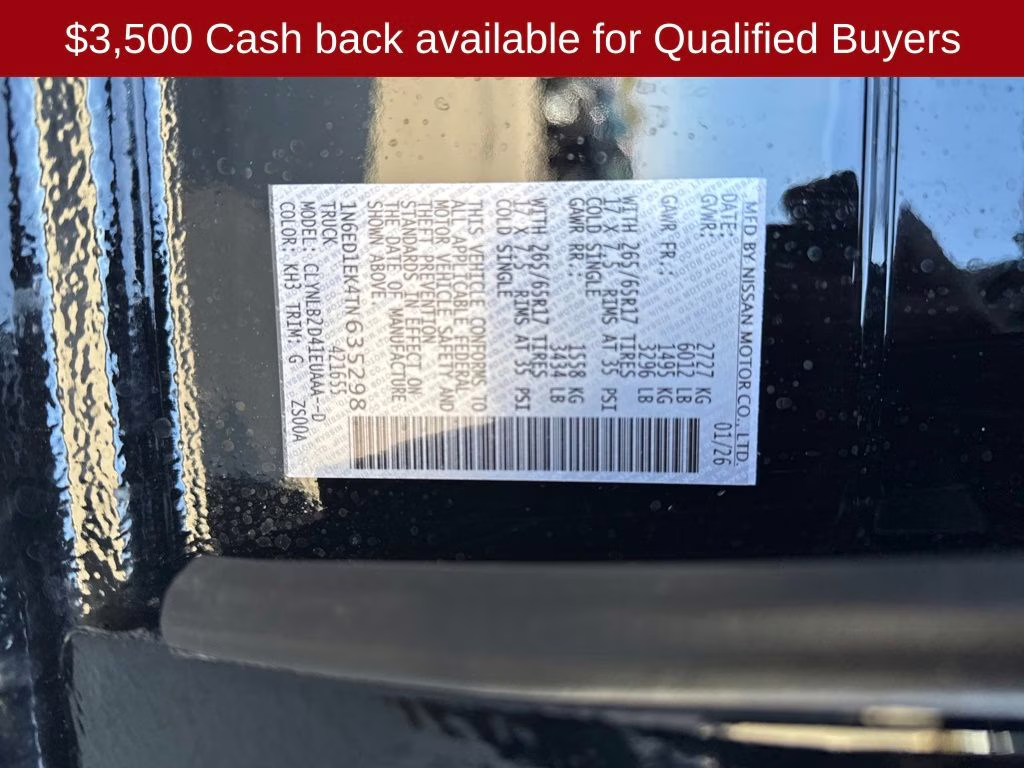 2026 Super Black Nissan Frontier SV 4X4 Truck