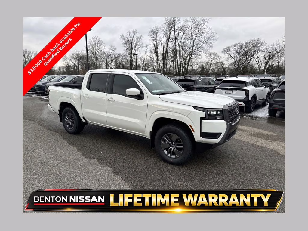 2026 Glacier White Nissan Frontier SV 4X4 Truck