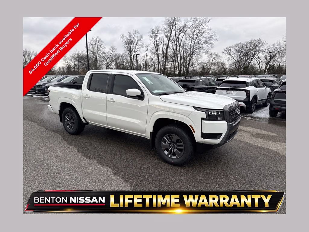 2026 Glacier White Nissan Frontier SV 4X4 Truck