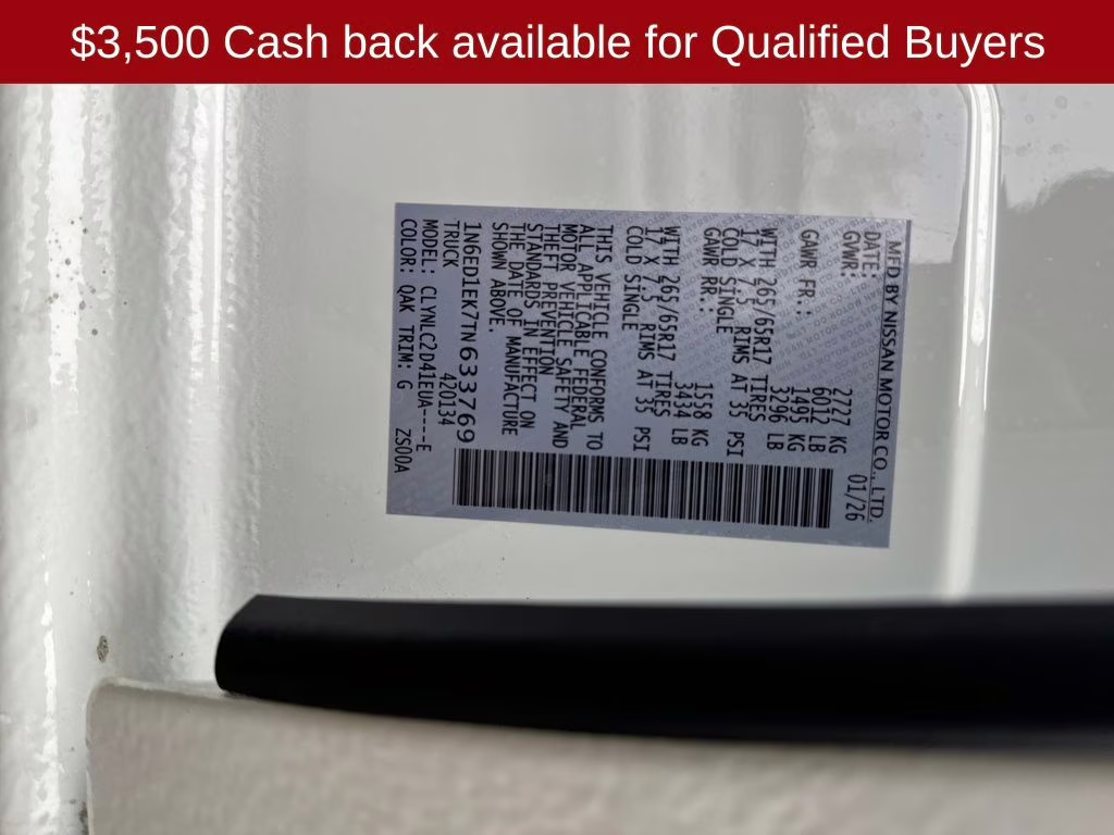 2026 Glacier White Nissan Frontier SV 4X4 Truck