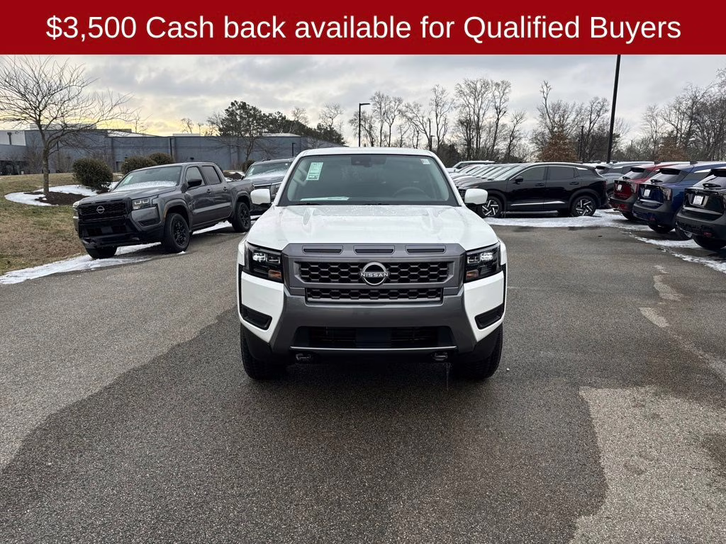 2026 Glacier White Nissan Frontier SV 4X4 Truck