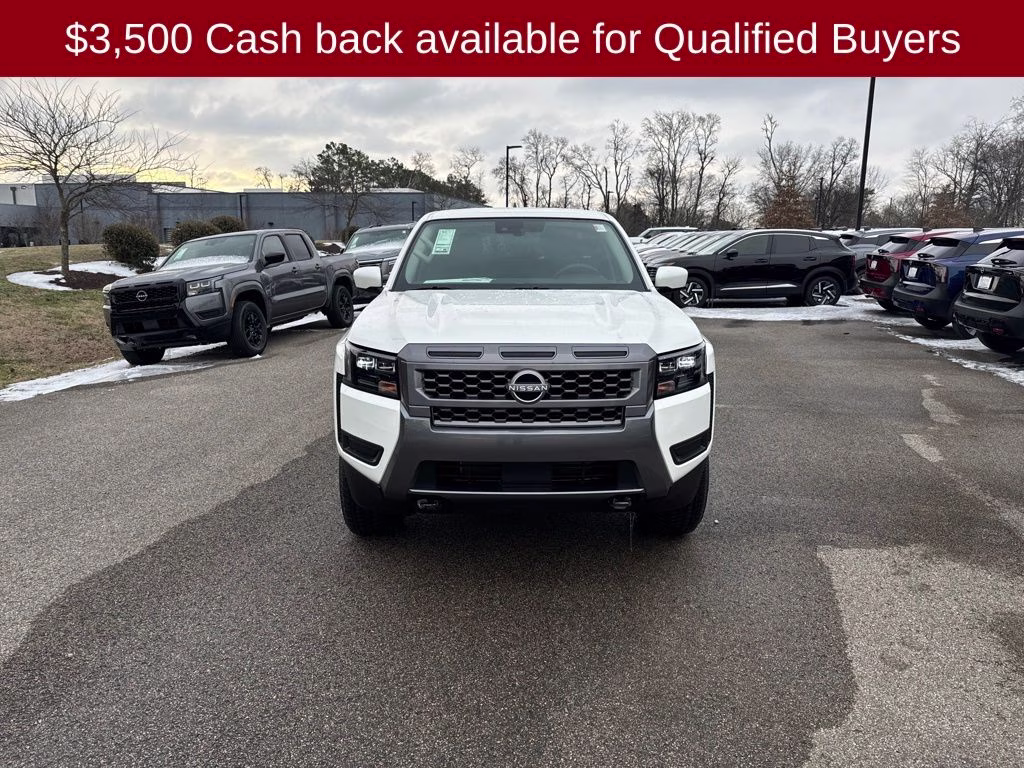 2026 Glacier White Nissan Frontier SV 4X4 Truck